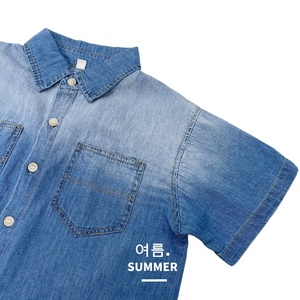 Nouveau T-shirt Polo d'été pour <span class=keywords><strong>garçon</strong></span>, style japonais, en jean à manches courtes, version coréenne, avec col à revers - Product Image 4