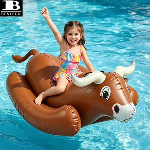 Bouée gonflable en forme de taureau à bascule, en PVC épaissi, avec poignées, pour enfants et adultes, jouet aquatique pour fêtes - Product Image 2
