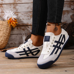 Nuevo Estilo de Zapatos Casuales Retro en Amarillo y Negro para Mujer, Zapatos Deportivos Planos y Cómodos Que Se Pueden Usar en un Solo Pie - Product Image 6