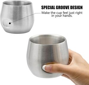150ml/200ml Customized Logo Stainless Steel Double Wall Eco-Friendly Modern Design Demitasse <b>Espresso</b> Coffee <b>Cup</b> - Product Image 4