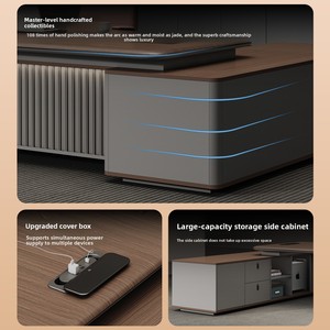 Điều hành Bàn và ghế Bộ, hiện đại MDF bảng gỗ lớn bàn, giám sát của bàn văn phòng, quản lý của bàn làm việc, ánh sáng sang trọng phong cách - Product Image 4