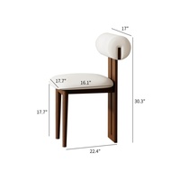 Ensemble de 2 chaises de salle à manger en bois massif modernes, chaises latérales rembourrées en similicuir pour restaurant, hôtel