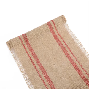 Venta caliente 100% camino de mesa de yute Natural Boho rústico a cuadros boda arpillera mantel camino de mesa de granja para comedor - Product Image 6