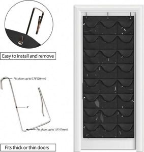 Échantillon Gratuit : Organisateur de Casquettes pour Casquettes de Baseball, Support Mural/Porte Visible pour Chapeaux avec 3 Crochets, 24 Poches Profondes - Product Image 3