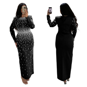 Nuovo Abito Midi Bodycon con Paillettes da Designer 2026 per <span class=keywords><strong>Donna</strong></span>, Elegante per Feste, Vestibilità Slim, per Serate in Discoteca, Disponibile anche in Taglie Forti - Product Image 1