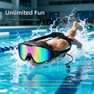 Gafas de Natación JW-YY75 para Adultos, Montura Grande, HD, Impermeables, Antivaho, Lentes de Silicona y PC, para <span class=keywords><strong>Hombre</strong></span>, Marca 369, Venta Directa de Fábrica - Product Image 3