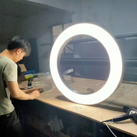 Boîte à lumière LED en alliage d'aluminium personnalisée en usine, peut être suspendue au mur, température de couleur réglable, éclairage