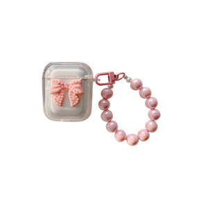 เคสหูฟังแบบใสลายผีเสื้อ เหมาะสำหรับ AirPods 4 เคสป้องกันหูฟังไร้สายสำหรับ AirPod Pro พร้อมสายคล้องข้อมือแบบลูกปัด - Product Image 4