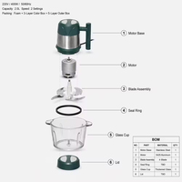 Harga Pabrik Penggiling Daging Rumah Tangga Stainless Steel Pencacah Listrik Mesin Pengiris Sayuran Pengolah Makanan