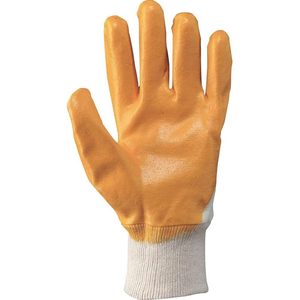 Guante de herramienta de torneado impregnado de algodón/NBR tamaño 9 amarillo - Product Image 3