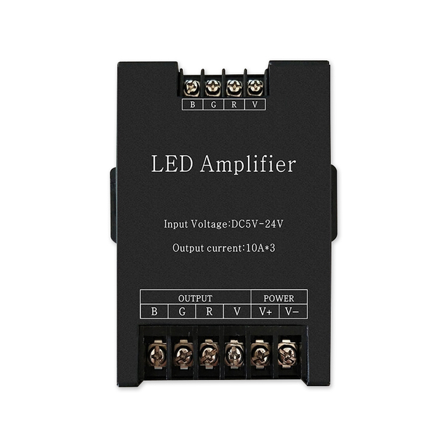 RGB RGBW LED Dimmer Remote Control DC 5-24V 24A 10A Aluminium Case PWM Signal Repeater Extender for COB SMD Strip Lights