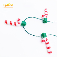 Collier LED en forme de canne à sucre de Noël, 7 lumières, pour fêtes, Halloween, Pâques, décorations lumineuses fantaisie, Nouvel An