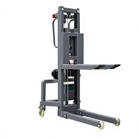 Chariot élévateur électrique portable, capacité de charge 300 kg, hauteur de levage 1,6 m, mât à deux étages, batterie au plomb-acide, pneus pleins