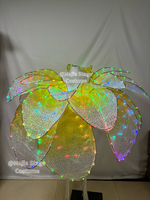 Robe de danse à ouverture de fleur avec jupe pétale LED moderne en couleur Robe grande balançoire pour la danse de salon Costume de robot Blossom Long Design