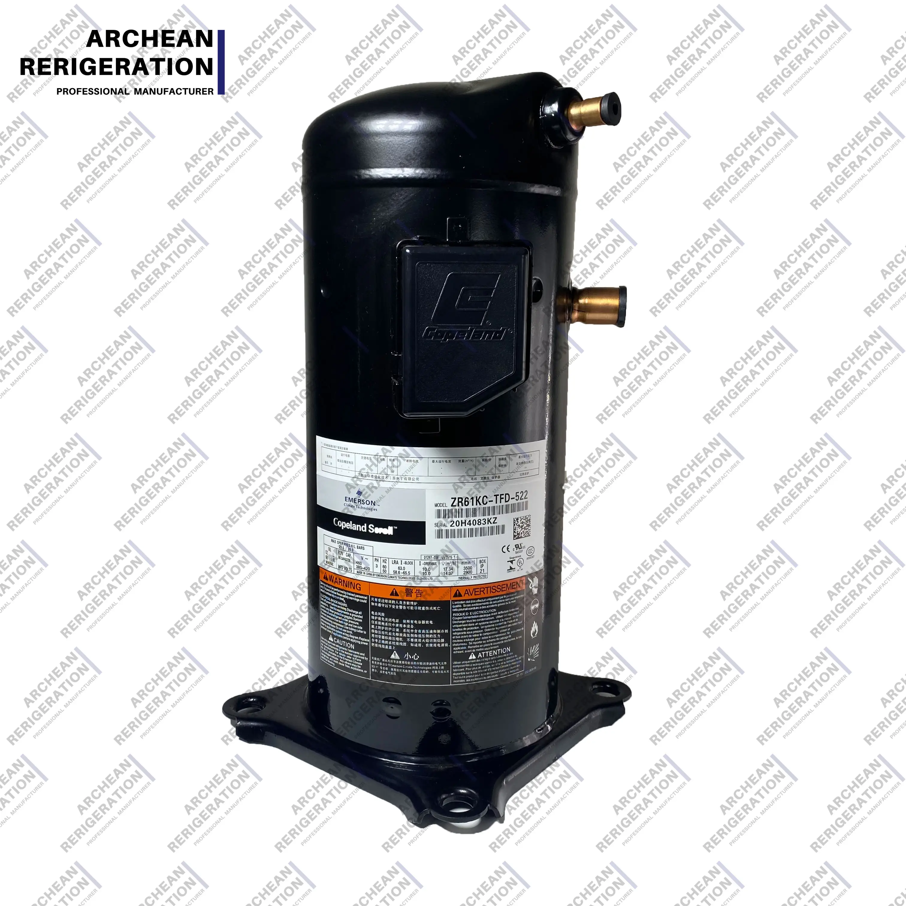 스크롤 코플랜드 에어 컨디셔너 예비 부품 압축기 가격 ZP154KCE-TFD-455 냉장 및 열교환 장비