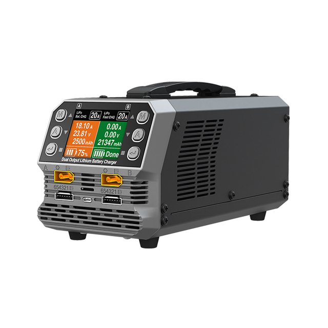 SKYRC PC1080NEO 6S Dual Output Lithium Battery Charger Adjustable 4.25 - 4.50V 2.8-inch Display for LiPo LiHV Battery