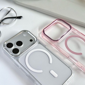 เคสโทรศัพท์มือถือใสแบบแม่เหล็กพร้อมกรอบสีใสคุณภาพสูงสำหรับ iPhone 17 pro max 16 15 14 13 ฝาหลังอะคริลิค TPU - Product Image 3