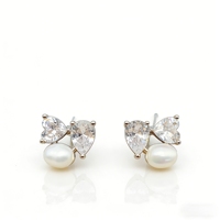 Vente directe d'usine, boucles d'oreilles élégantes de style français, perles, luxe léger, strass, boucles d'oreilles de créateur tendance