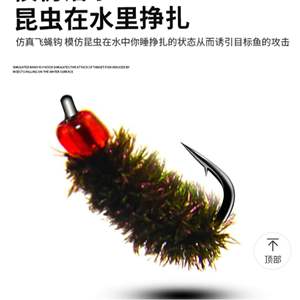 Hameçons Nano pour la pêche à la truite, tailles 14, 16, 18, 20, leurres artificiels bioniques faits à la main, hameçons à mouches avec perle rouge, origine Zhejiang - Product Image 5