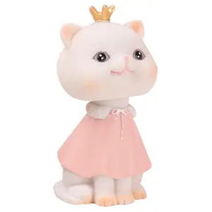 현대 가정 훈장 부속품 백색 고양이 소년 소녀 수지 고양이 조각품
