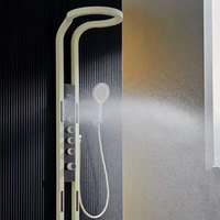 Ensemble de pommeau de douche à clé de piano multifonctions Arroseur chaud et froid Robinets thermostatiques à jet doux Système de panneaux