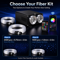Kit de plafond étoilé à double port avec moteur d'éclairage à fibre optique RGB haute puissance 45W pour éclairage décoratif commercial