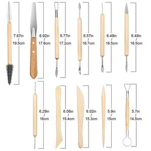 Set di strumenti per scolpire il taglio dell'argilla in ceramica di qualità in legno da 42 pezzi - Product Image 5