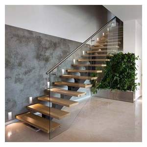 ACE Scala di Design Moderno in Legno Massello per Interni a L Dritta Fluttuante Mono Trave Resistente - Product Image 4