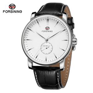 <span class=keywords><strong>Montre</strong></span> mécanique en acier inoxydable et <span class=keywords><strong>cuir</strong></span> véritable Forsining OEM Accept, fabrication chinoise, <span class=keywords><strong>montre</strong></span>-bracelet de luxe pour <span class=keywords><strong>homme</strong></span>, automatique - Product Image 1
