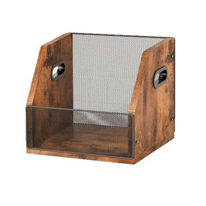 Boîte de rangement <span class=keywords><strong>pour</strong></span> disques vinyles en bois massif avec support de présentation <span class=keywords><strong>pour</strong></span> <span class=keywords><strong>CD</strong></span> et organisation de bureau à domicile - Product Image 5