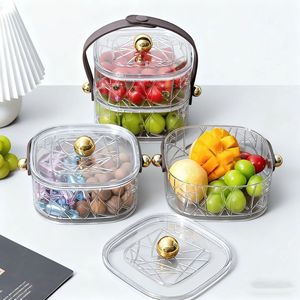 Fruit Basket Rectangle With Lid Modern Design For Living Room Party Snack Storage - Product Image 3