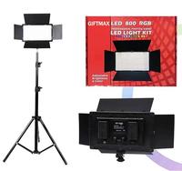 Photographie professionnelle rechargeable Pro 800 RGB LED Panel Light, Studio Light 3200-6500K avec trépied pour l'enregistrement vidéo