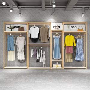 Espositore per Negozio di Abbigliamento a Due Livelli Appendiabiti Portascarpe Ecologico Moderno in Metallo 230cm per Negozio di Abbigliamento per Bambini - Product Image 2