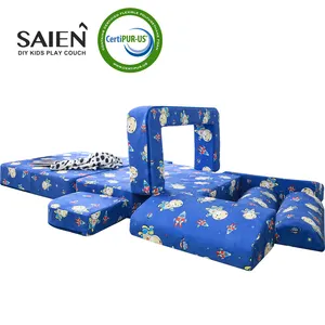 Các khuyến mãi mới màu xanh không gian tên lửa trẻ em chơi ghế Modular Giường gấp Sofa tiết kiệm không gian đồ nội thất gấp giường cắm trại nệm