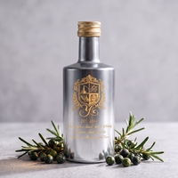 Bouteille cylindrique super-flint de 500 ml avec logo couleur personnalisé, col vissé, pour spiritueux, liqueur, vodka, whisky, emballage de boissons, vente en gros