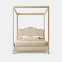 Lit à baldaquin capitonné en tissu de luxe, fait main, moderne, avec tête de lit en forme de dossier de chameau et capitonnage diamant, tailles King et Queen, avec rangement intégré, pour hôtels de charme