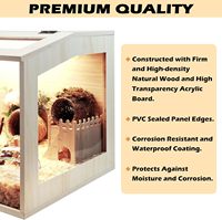 Nichoir en bois pour cailles, hamsters et poussins avec toit relevable et fenêtre en acrylique