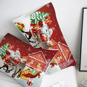 <span class=keywords><strong>Federe</strong></span> cuscino personalizzato 3D HD federa <span class=keywords><strong>50x70</strong></span> 50x75 50x80 decorativo Cartoon fodera cuscino natale natale Babbo Natale rosso biancheria da letto - Product Image 3