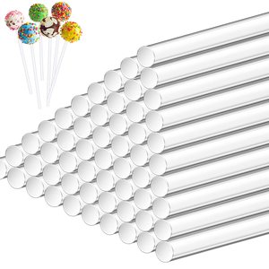 100 Palitos de Acrílico para Piruletas de 6 Pulgadas, Varillas de Acrílico Transparentes Reutilizables para Hacer Piruletas, Cake Pops, Dulces, Chocolates y Galletas SP-15 - Product Image 1