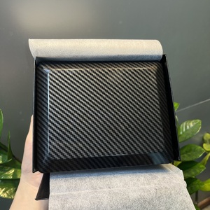 Premium Carbon Fiber <b>Watch</b> Box Rectangle Shape Protective <b>Case</b> with Faux Leather Interior for Men's <b>Watches</b> Storage - Product Image 6