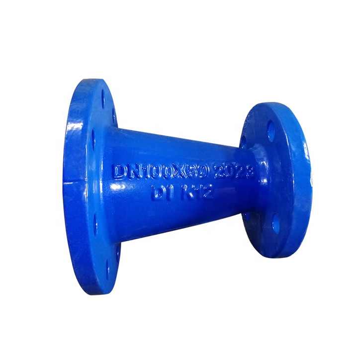 EN545 Blue Epoxy Coating Ductile iron Pipe Fitting Double Flanged ConcentricTaper