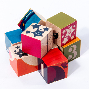 Montessori bầu trời bằng gỗ xếp chồng khối trẻ em giáo dục du lịch câu đố đồ chơi giáo dục sớm logic trò chơi làm bằng gỗ tự nhiên 9x9x5.5cm - Product Image 5