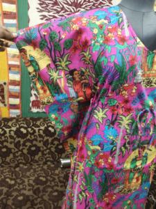 Algodón puro cuello en V longitud completa Kaftan suave transpirable Rosa impreso ropa de dormir de las mujeres verano invierno festivales cómodo - Product Image 3