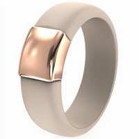 Bague de mariage moderne en silicone carré, couleur or rose nude, avec logo personnalisé, petite série, cadeau de festival, de l'usine de bijoux