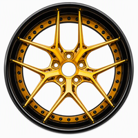 Jantes en alliage d'aluminium forgé sur mesure OEM, neuves, 2 pièces, 15-24 pouces, 5X112/5X114.3, finition or foncé à déport profond pour Audi Mercedes