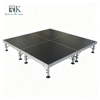 Système d'équipement de scène en aluminium, scène mobile, plateforme de scène portable avec escaliers et garde-corps pour l'extérieur et l'intérieur