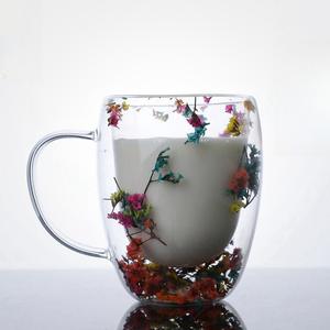Tasse en verre borosilicate haute résistance, tasse à fleurs séchées à double paroi, tasse à café en verre résistant aux hautes températures - Product Image 4