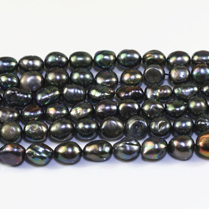 12-13mm grandi dimensioni grandi irregolari d'acqua dolce reale genuino all'ingrosso AA peacock black nugget <span class=keywords><strong>perle</strong></span> barocche con retro piatto 12mm - Product Image 6