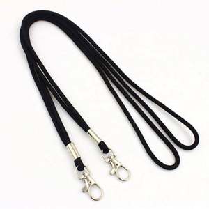 Wholesale Fashion Round Cord <b>Blank</b> Neck Strap Black Nylon Rope Lanyards Custom - Product Image 3