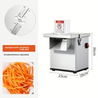 Commerciële roestvrijstalen elektrische snijmachine, multifunctionele groentesnijder en -slicer voor restaurants, geschikt voor aardappelen en citroenen.